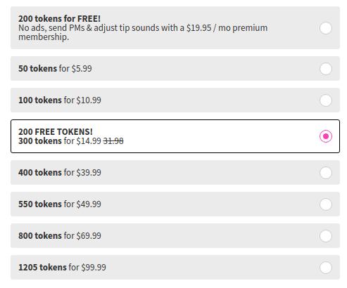 Token Pricing On CamSoda Cam Sites