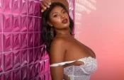 Livejasmin Ebony Cam Girl in White Lingerie
